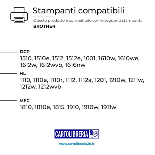 Toner compatibile Brother TN1050 NERO (5 toner) - immagine 2